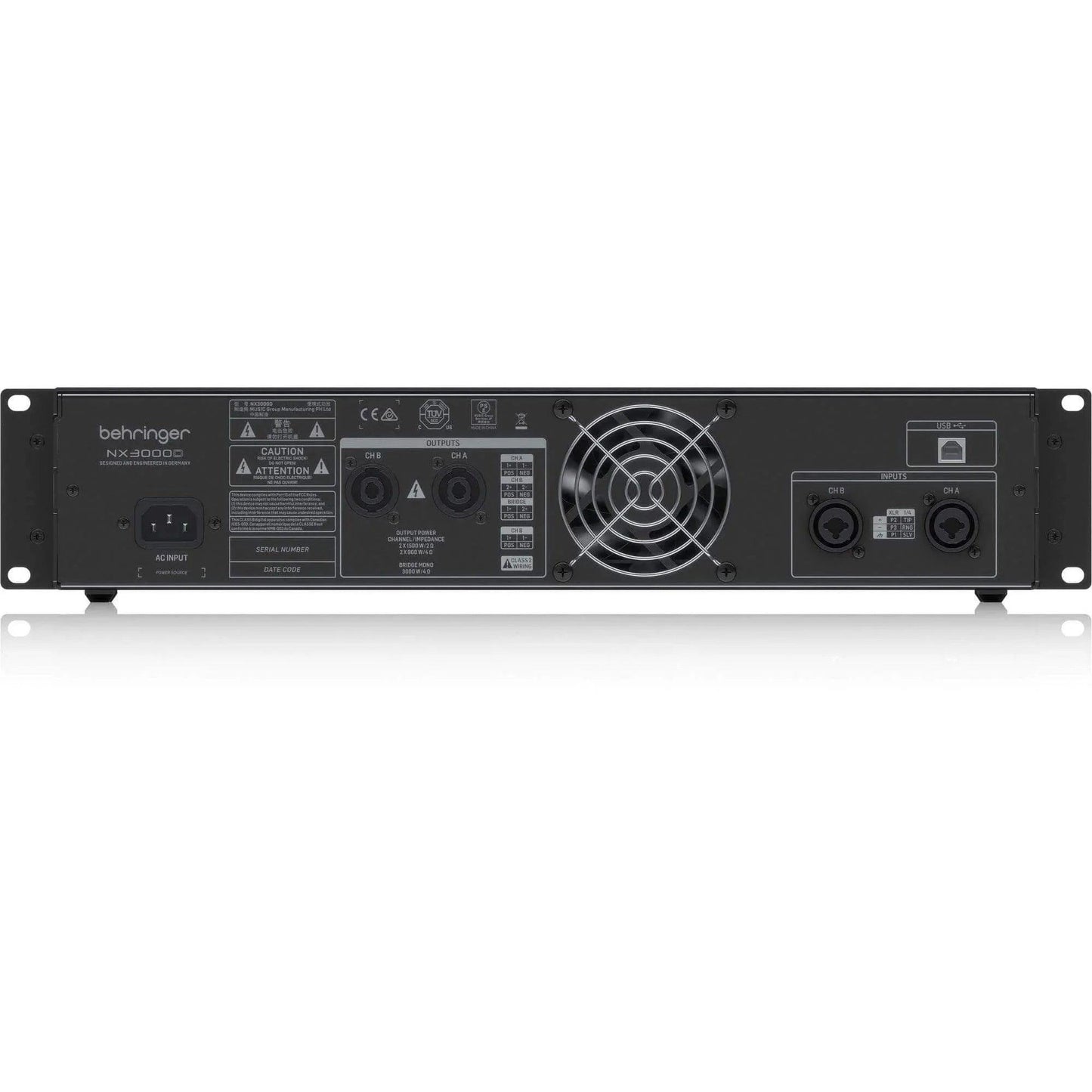 Behringer NX3000D 3000-Watt Class-D Power Amplifier with DSP