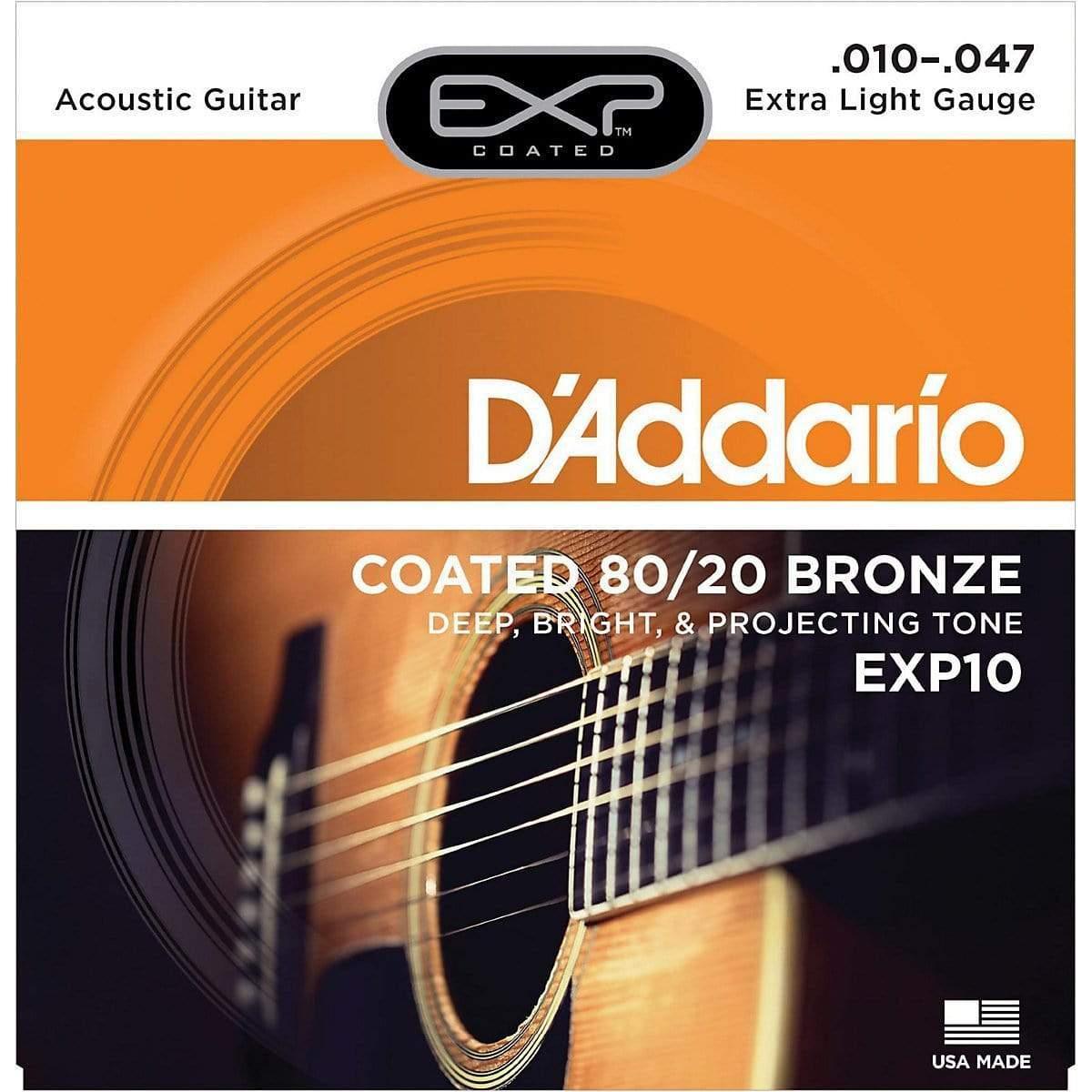 D'Addario EXP10 - 6 String Set for Acoustic Guitar